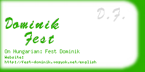 dominik fest business card